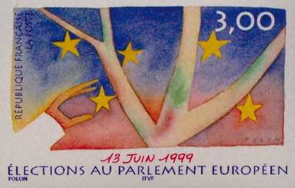 timbre pour la poste franaise, dessin par FOLON