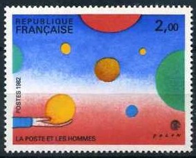timbre pour la poste franaise, dessin par FOLON